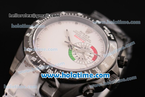 Rolex Daytona Brevet Asia ST16 Automatic with 3@Sec Full PVD with White Dial and Silver Markers - Click Image to Close